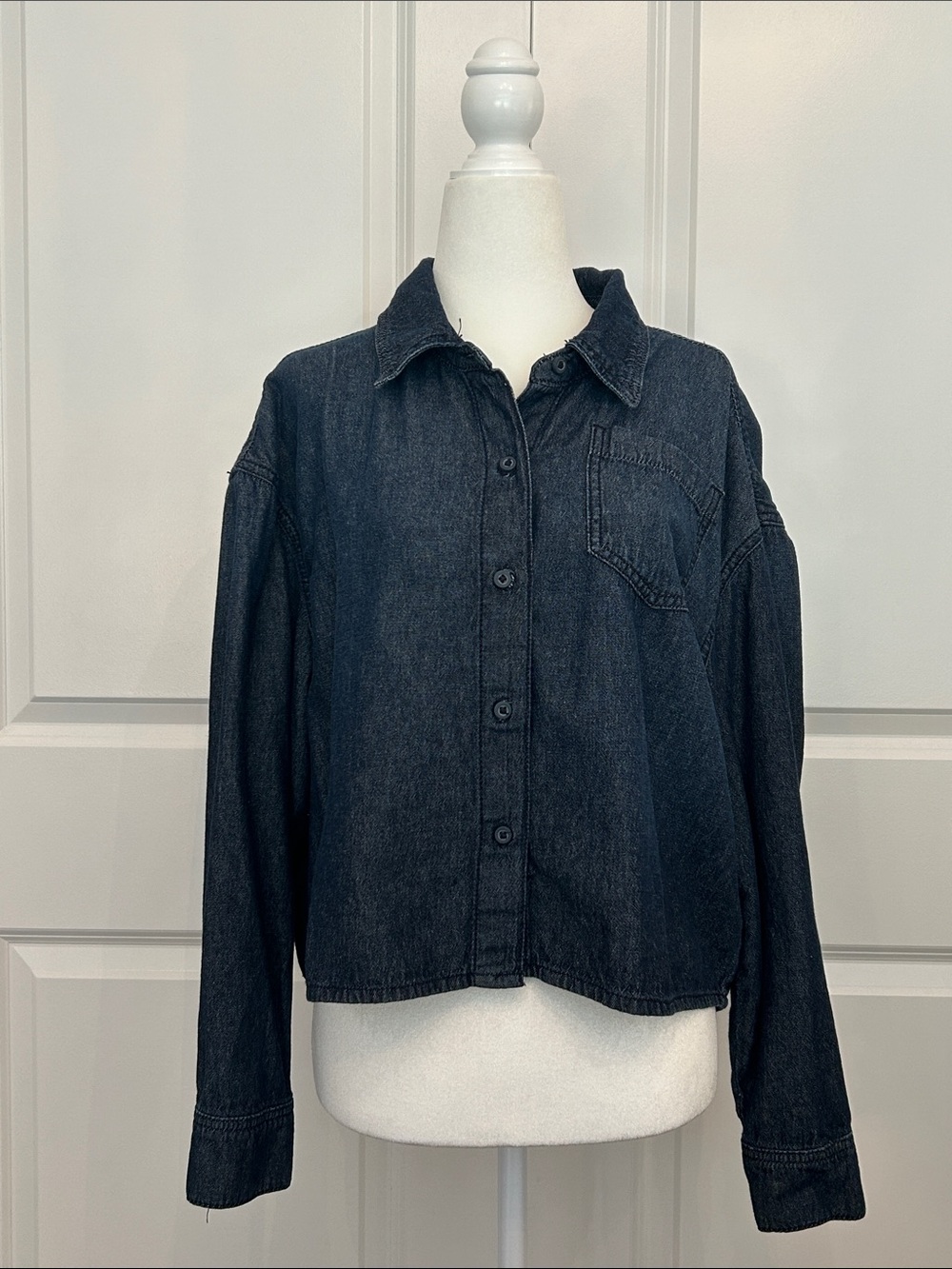 Joe's Jeans Dark Indigo Blue Denim Button-Front Top